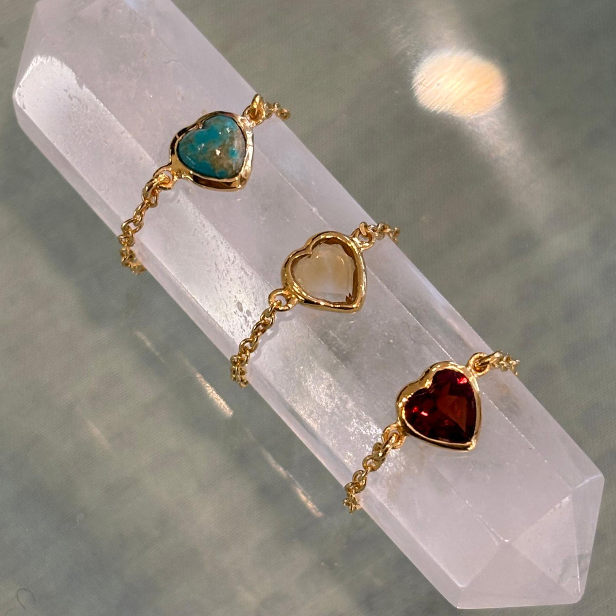 Bague chaine LOVE Citrine