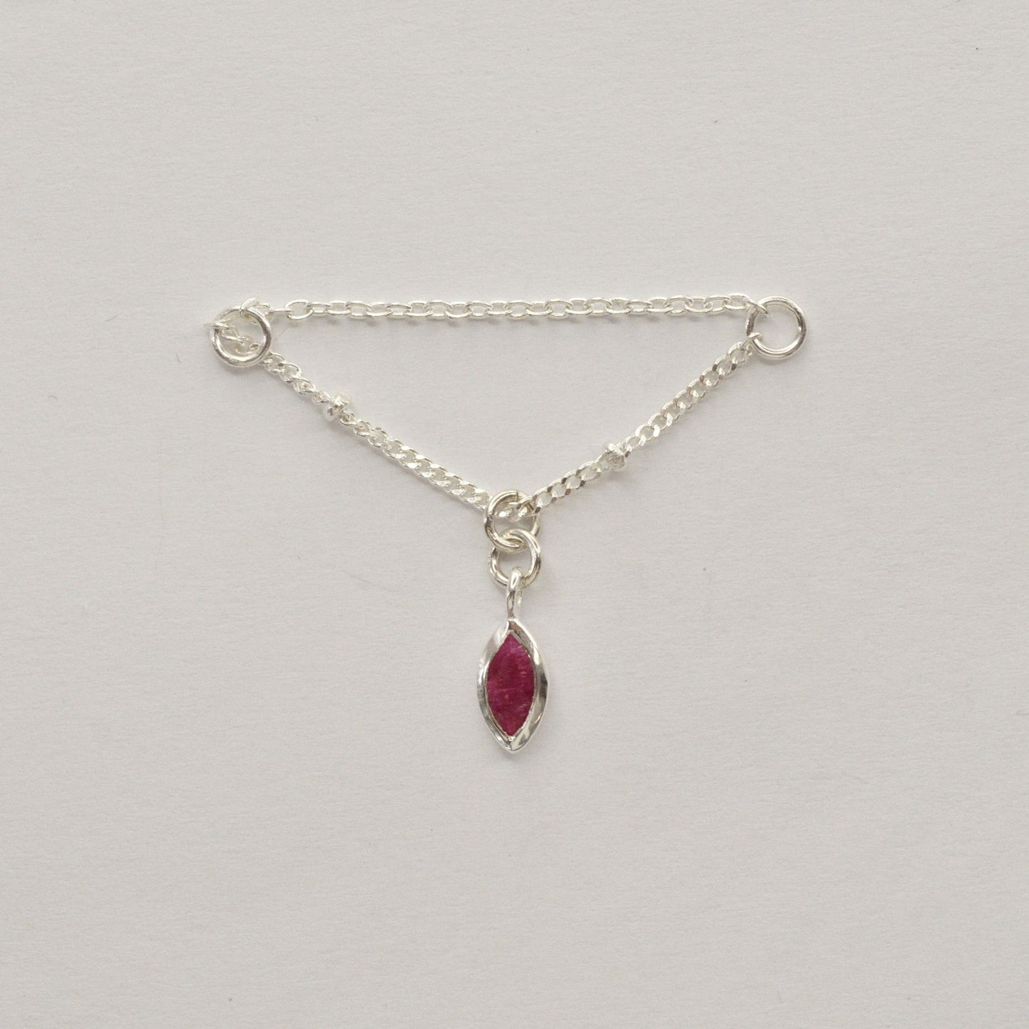 Chaine d'Oreille double Argent avec Pampille