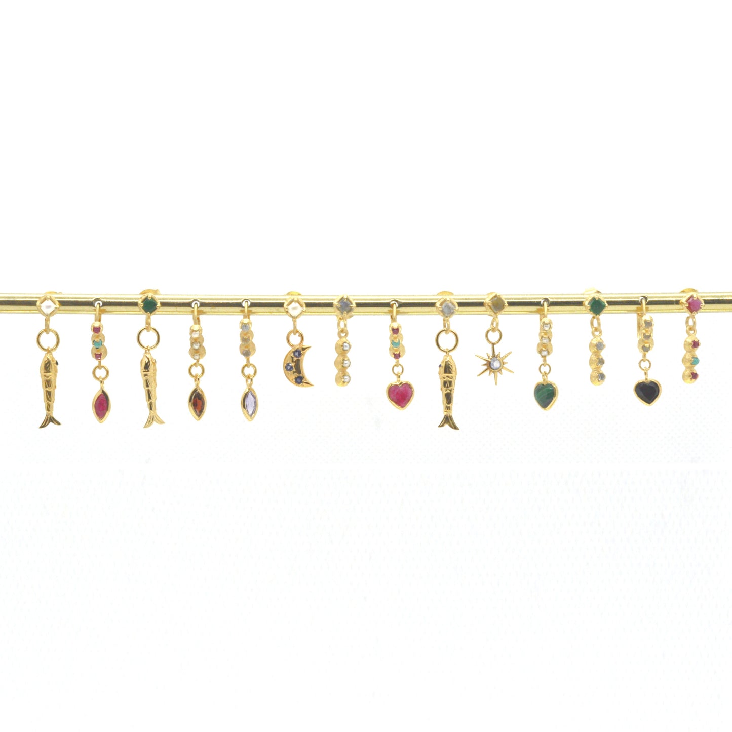 Boucle d'oreille pierre sertie SUN