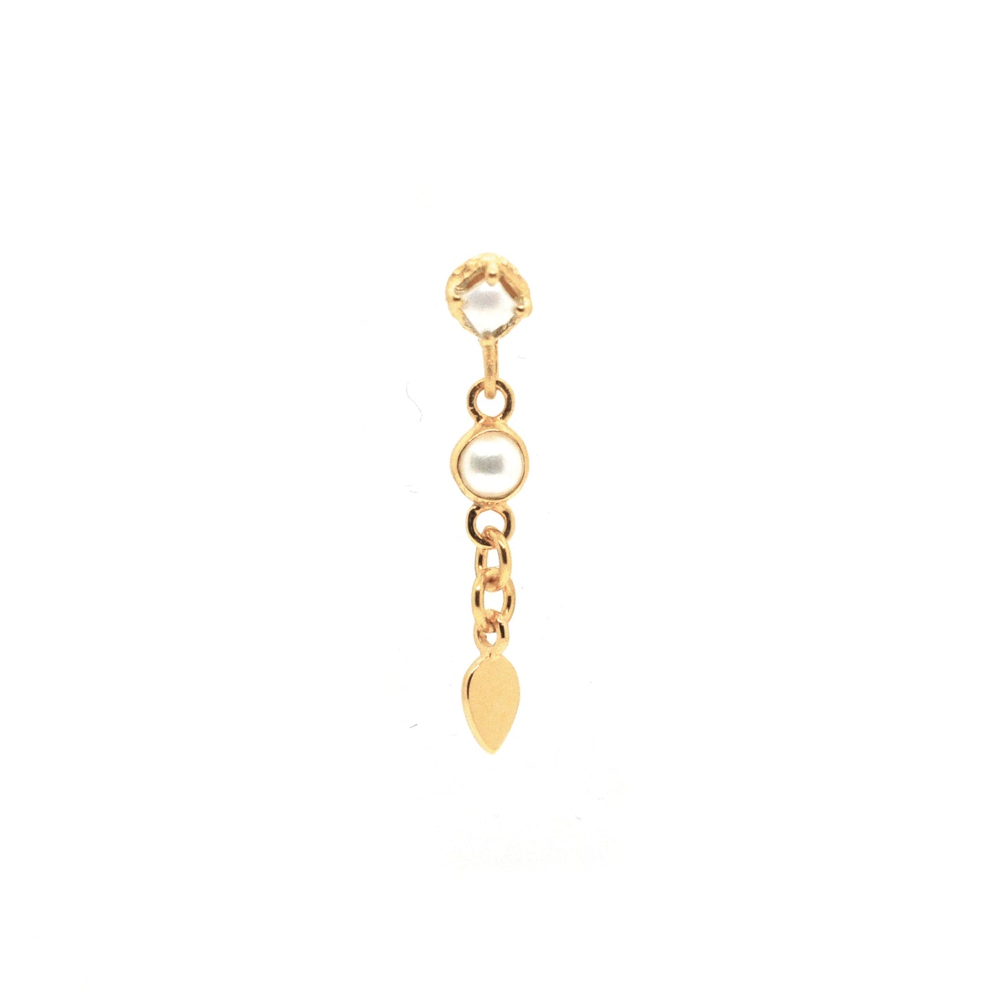 Boucle d'oreille Perles serties et Pampille
