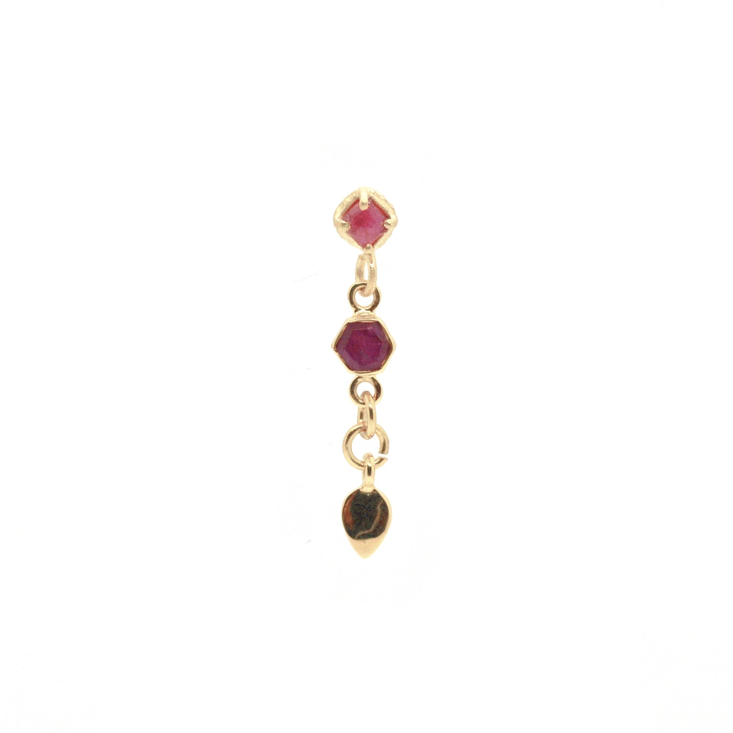 Boucle d'oreille Pierre sertie HEXA et pampille