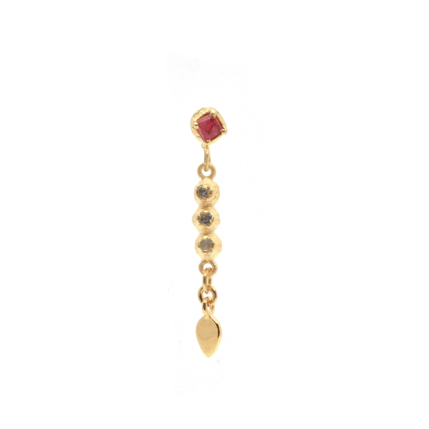 Boucle d'oreille Pierre sertie TRIO et pampille