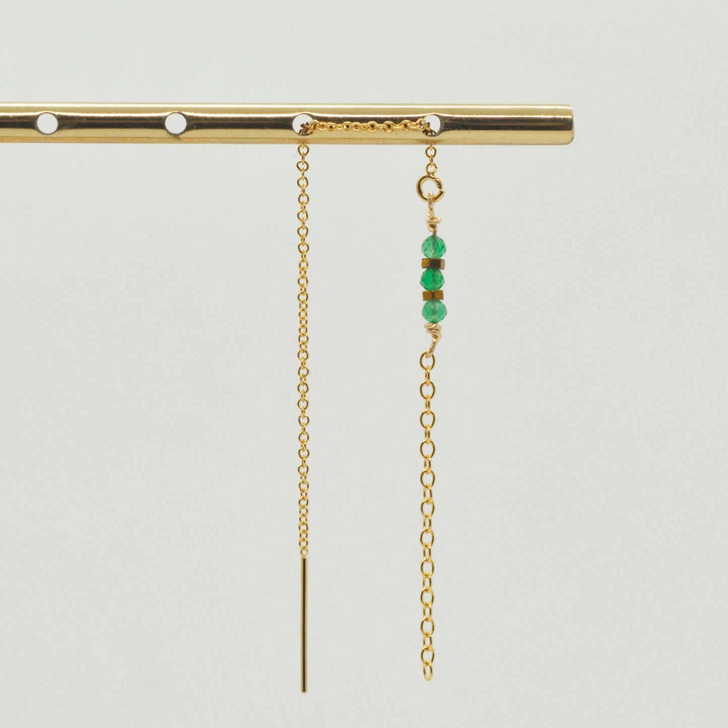 Boucle d'oreille en Laiton Goldfiled Longue chaine