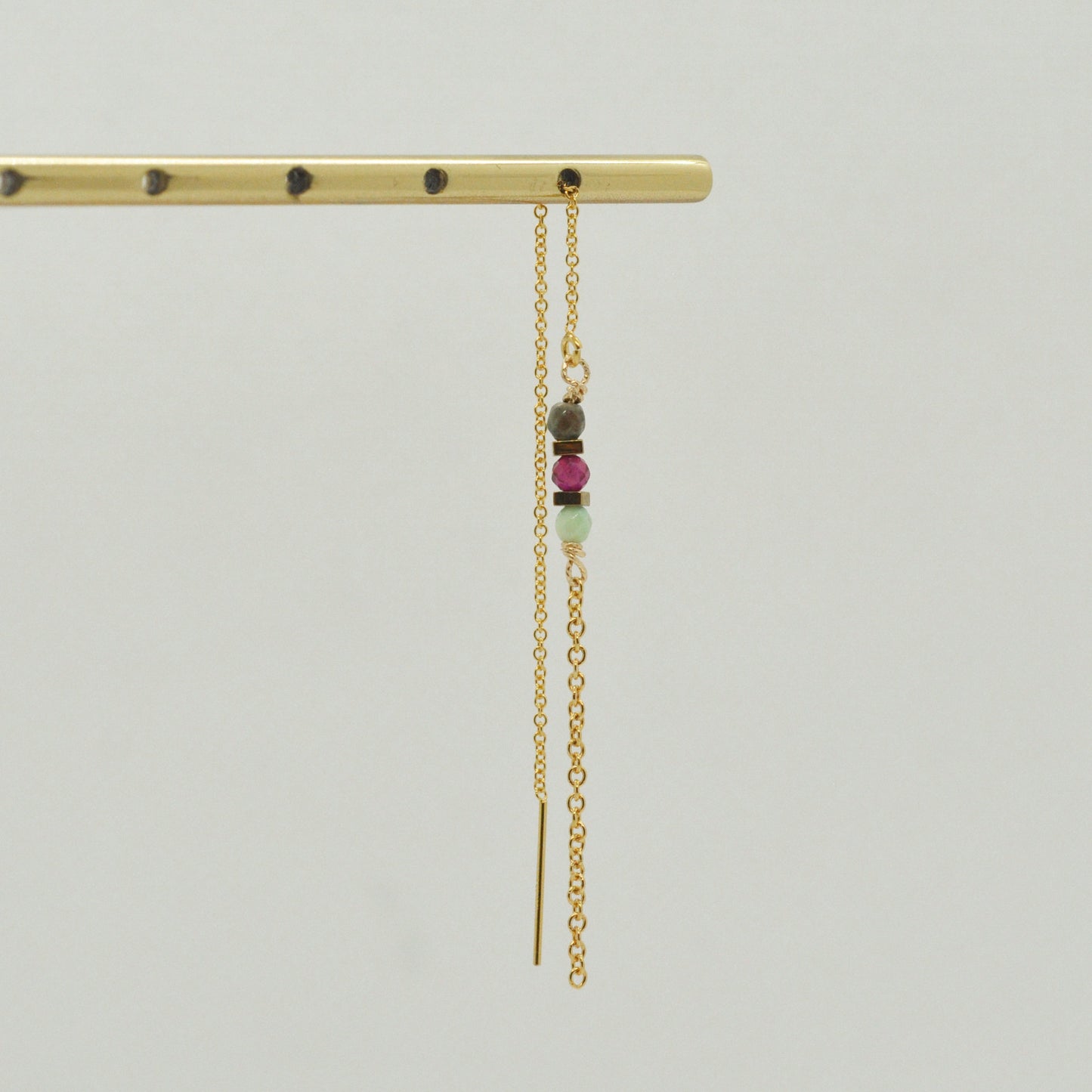 Boucle d'oreille en Laiton Goldfiled Longue chaine