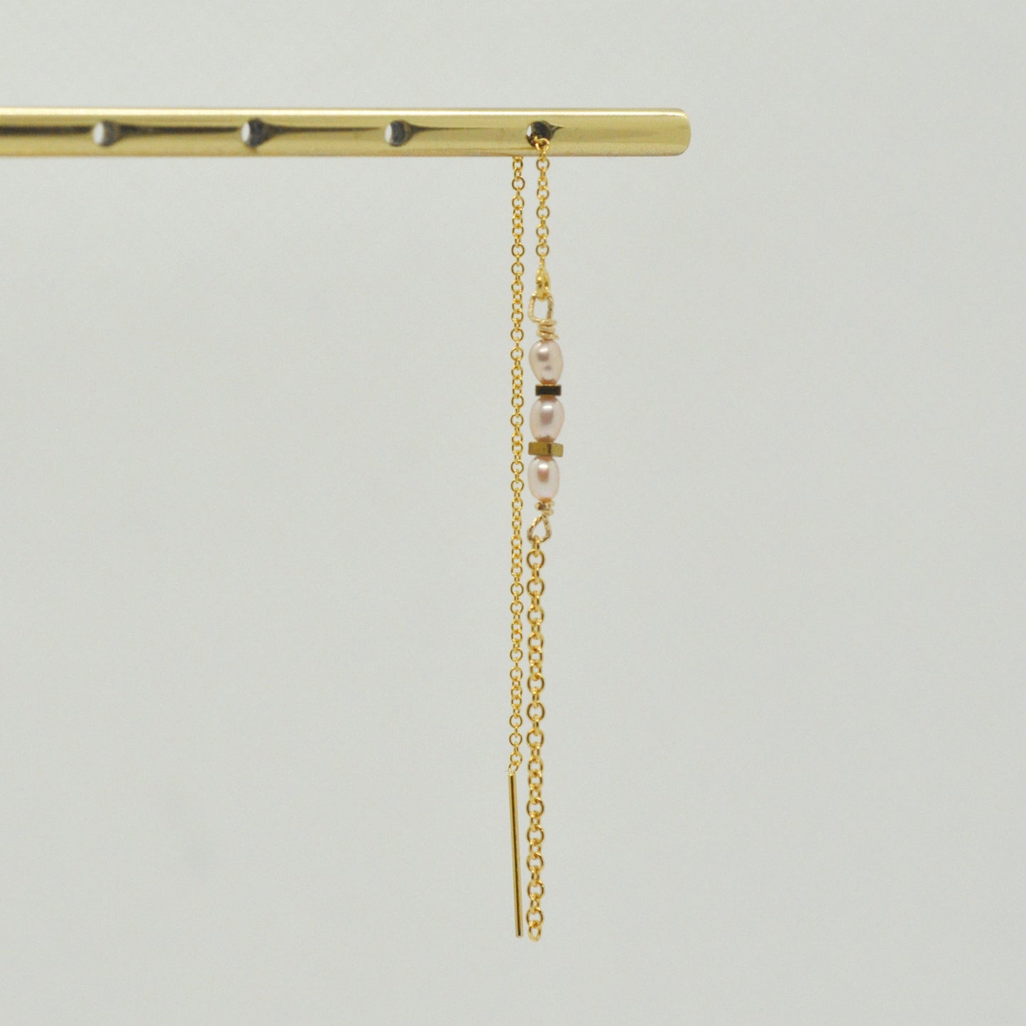 Boucle d'oreille en Laiton Goldfiled Longue chaine