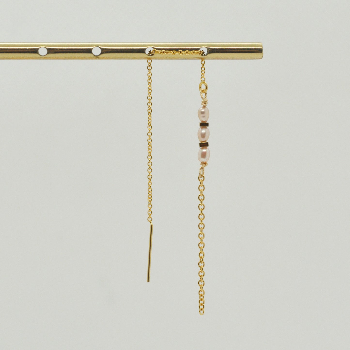 Boucle d'oreille en Laiton Goldfiled Longue chaine