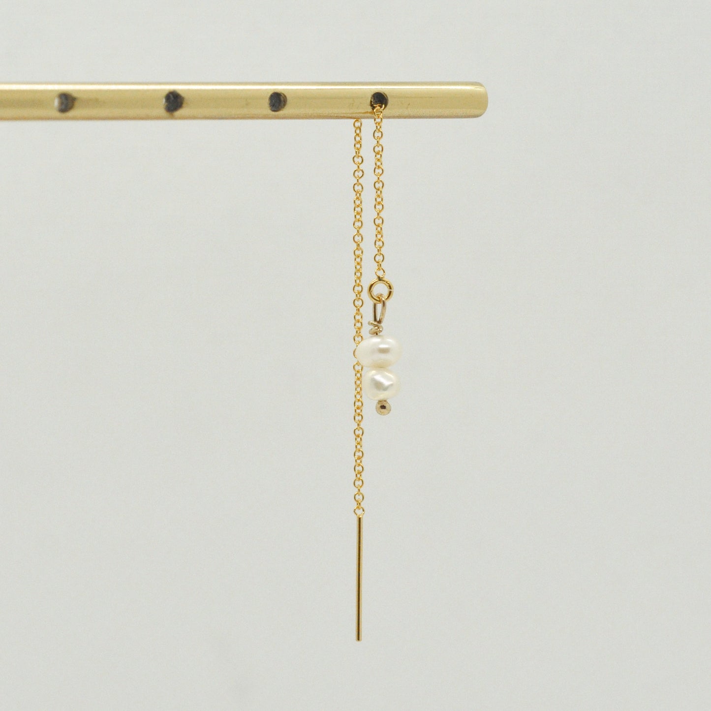 Boucle d'oreille en Laiton Goldfiled Longue chaine