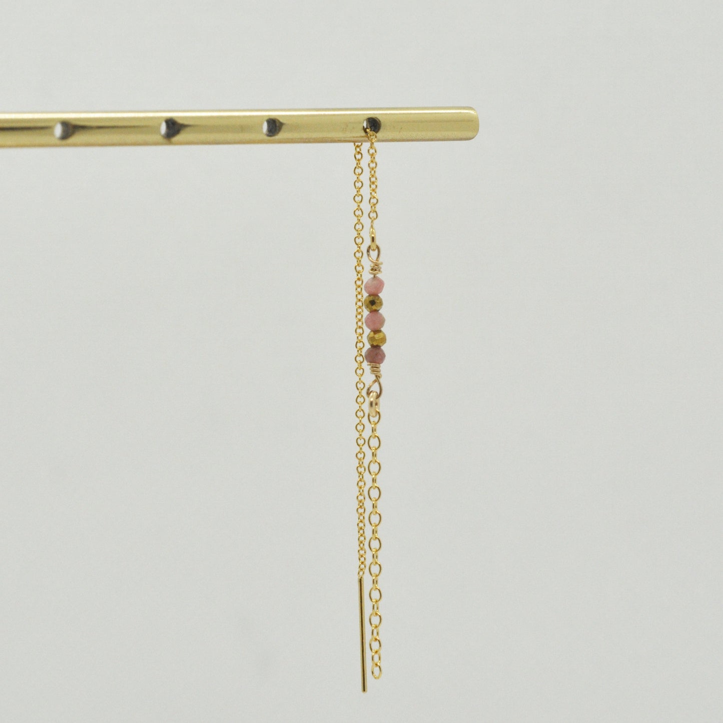 Boucle d'oreille en Laiton Goldfiled Longue chaine