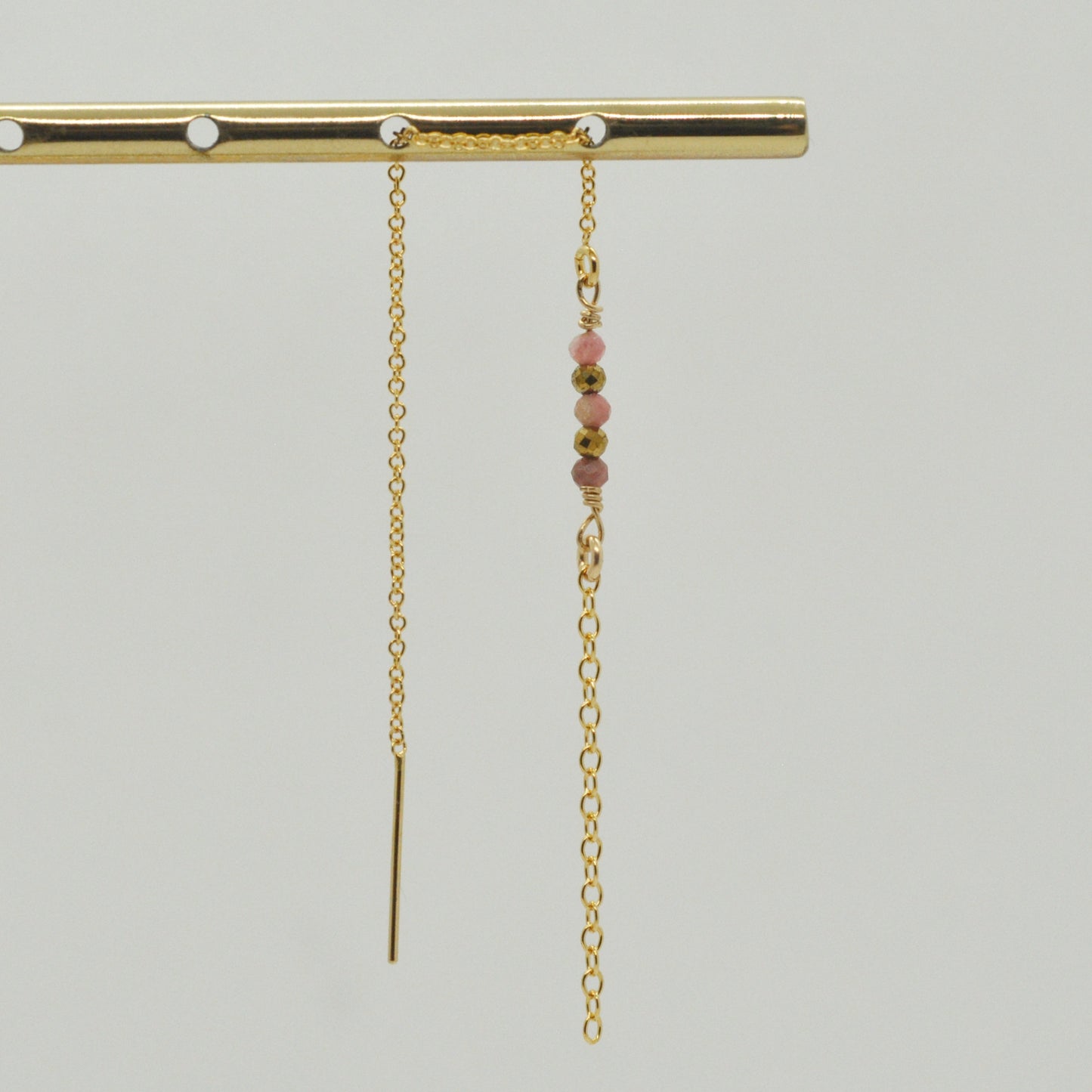 Boucle d'oreille en Laiton Goldfiled Longue chaine