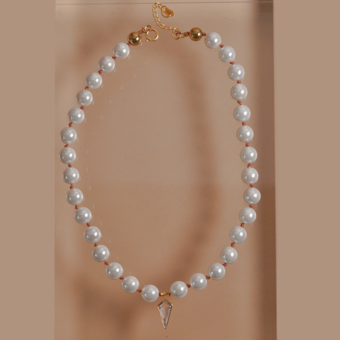 Chunky Beaded Spike Crystal Quartz Necklace