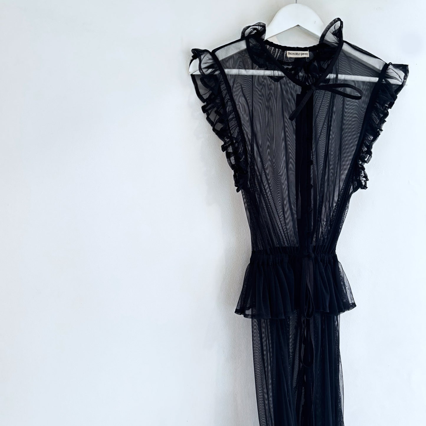 Robe longue noire SONGE en Résille