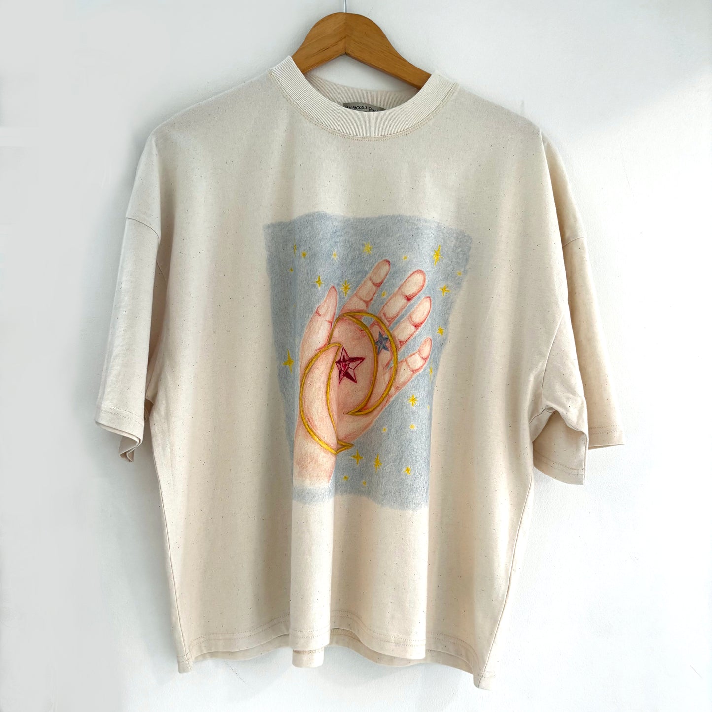 Tee shirt Ivoire Oversized "Moon Catcher"