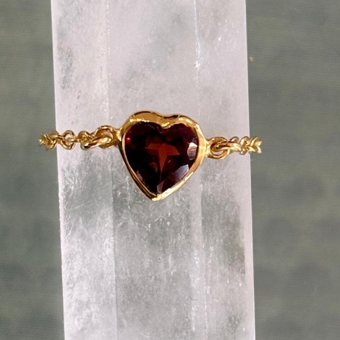Bague Chaine LOVE Grenat