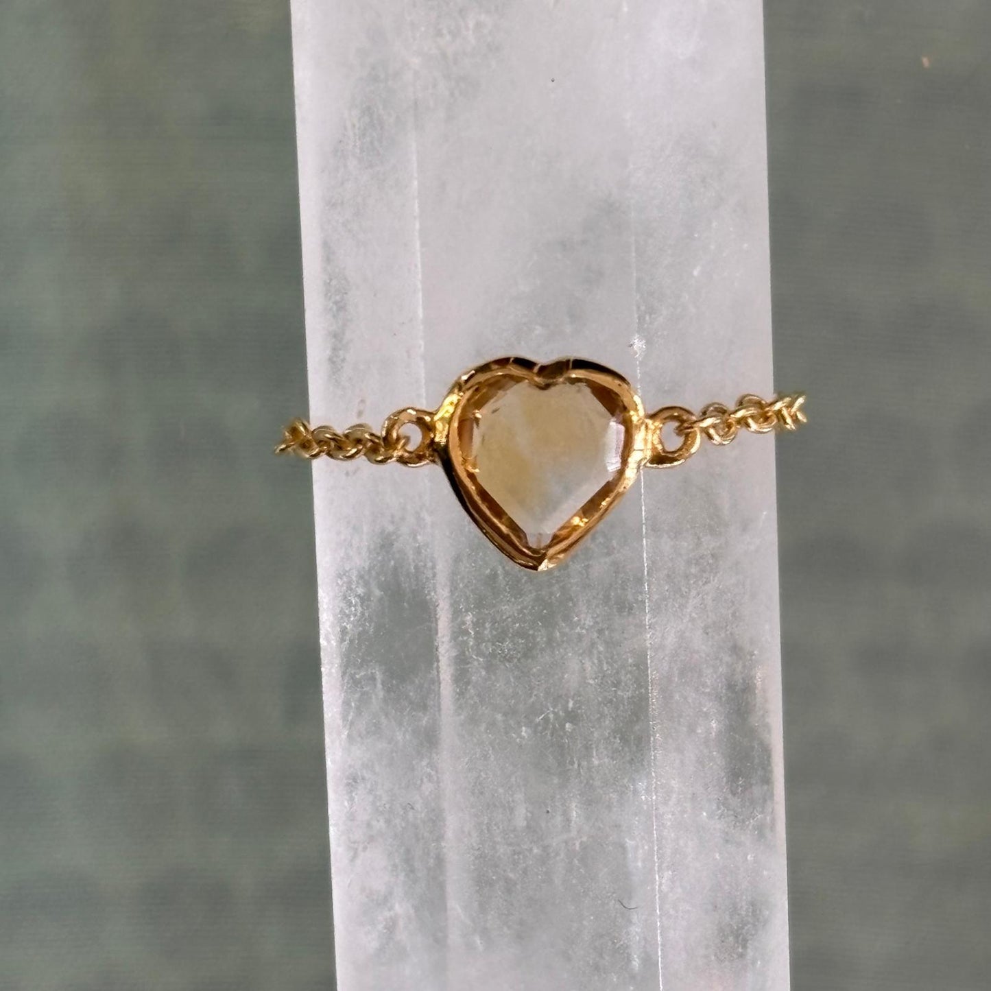 Bague chaine LOVE Citrine