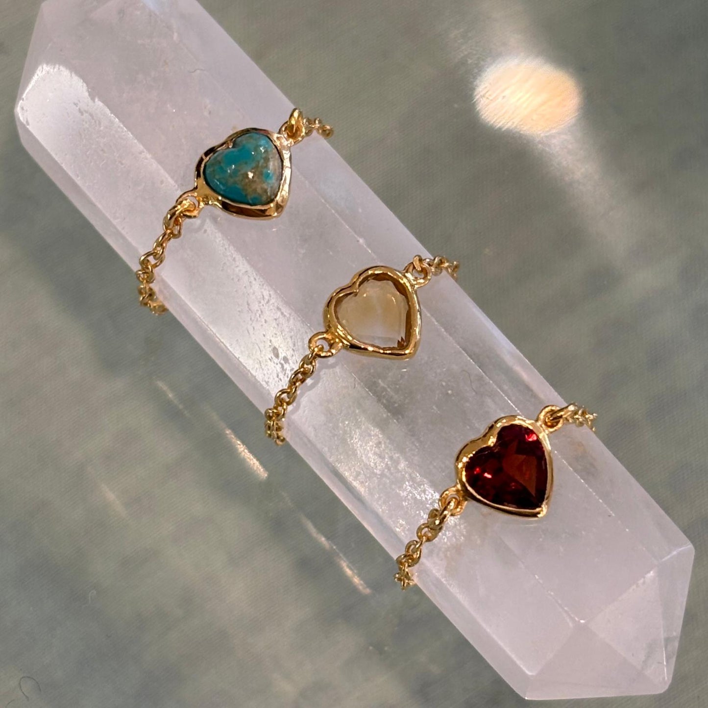 Bague Chaine LOVE Grenat