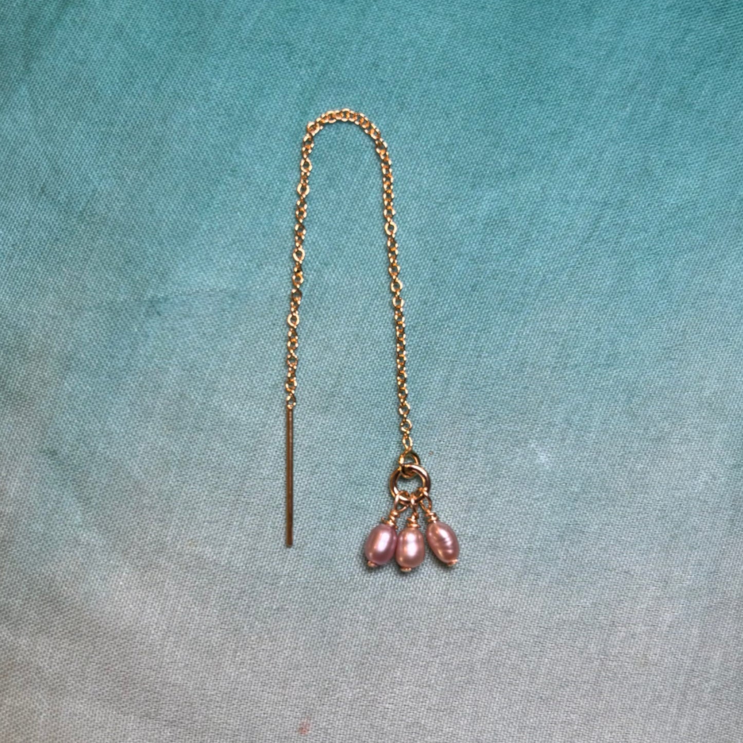 Boucle d'oreille en Laiton Goldfiled Longue chaine