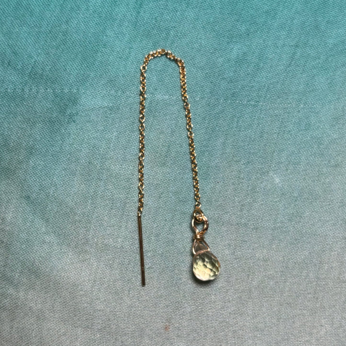 Boucle d'oreille en Laiton Goldfiled Longue chaine