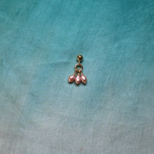 Boucle d'oreille en Laiton Goldfiled grelot de perles