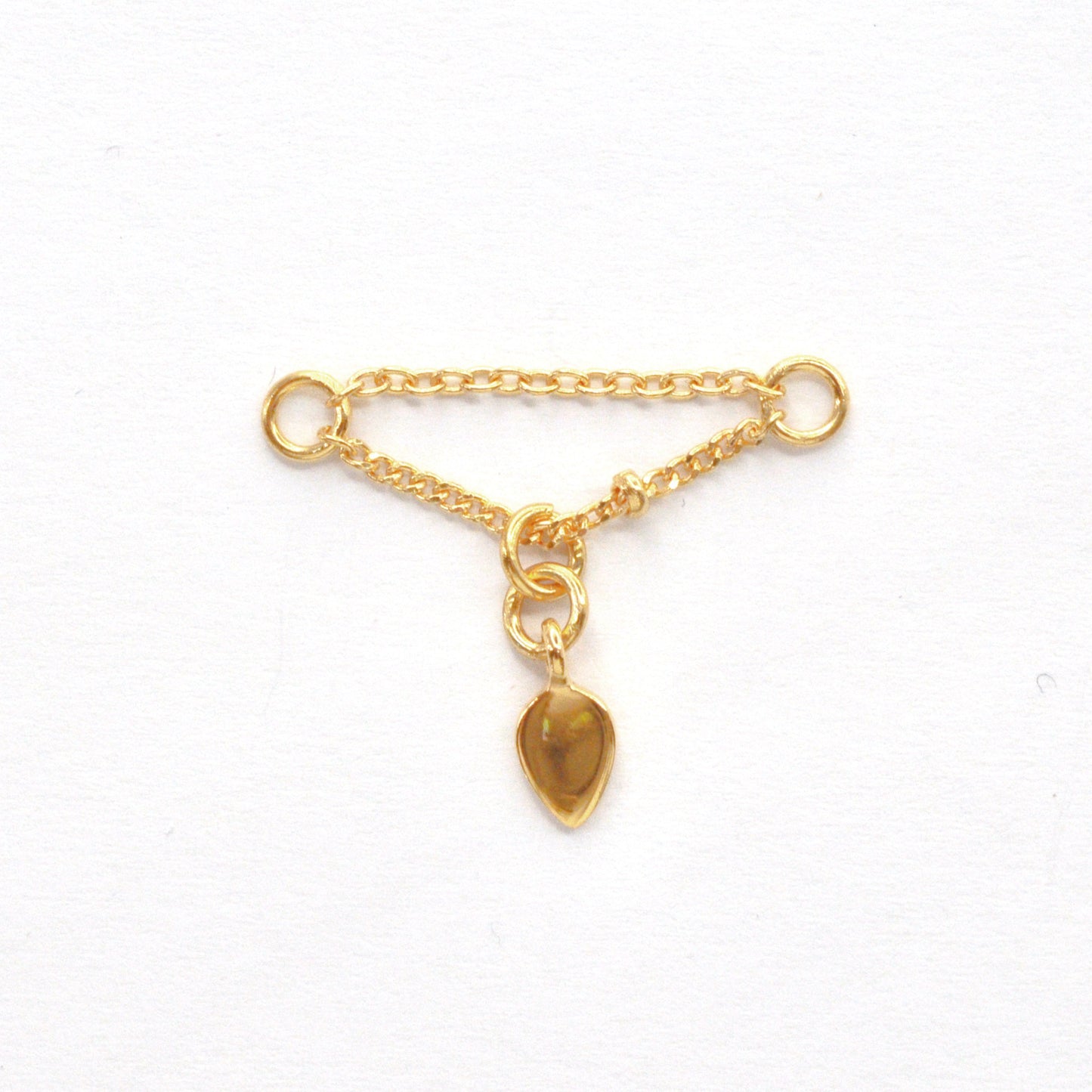 Chaine d'Oreille double dorée avec Pampille