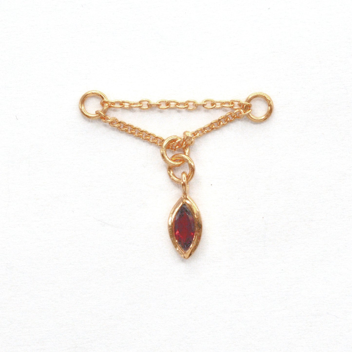 Chaine d'Oreille double dorée avec Pampille