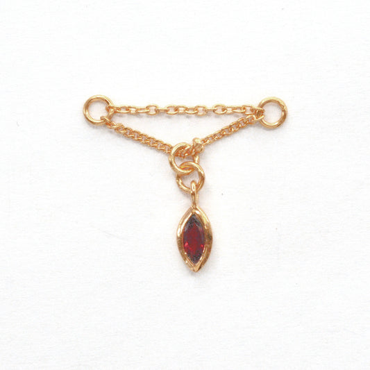 Chaine d'Oreille double dorée avec Pampille