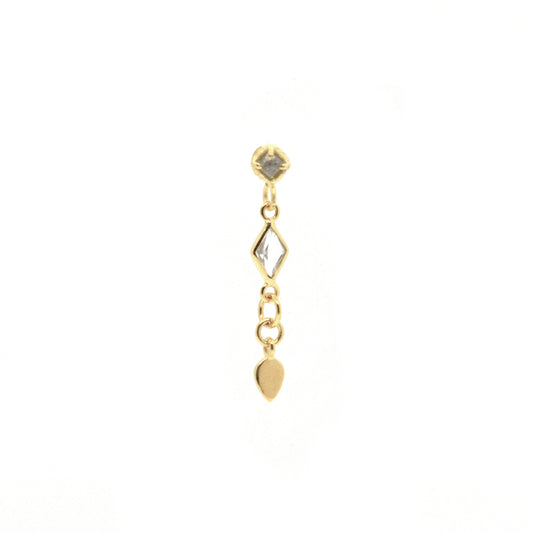 Diamond and Tassel set stone earring