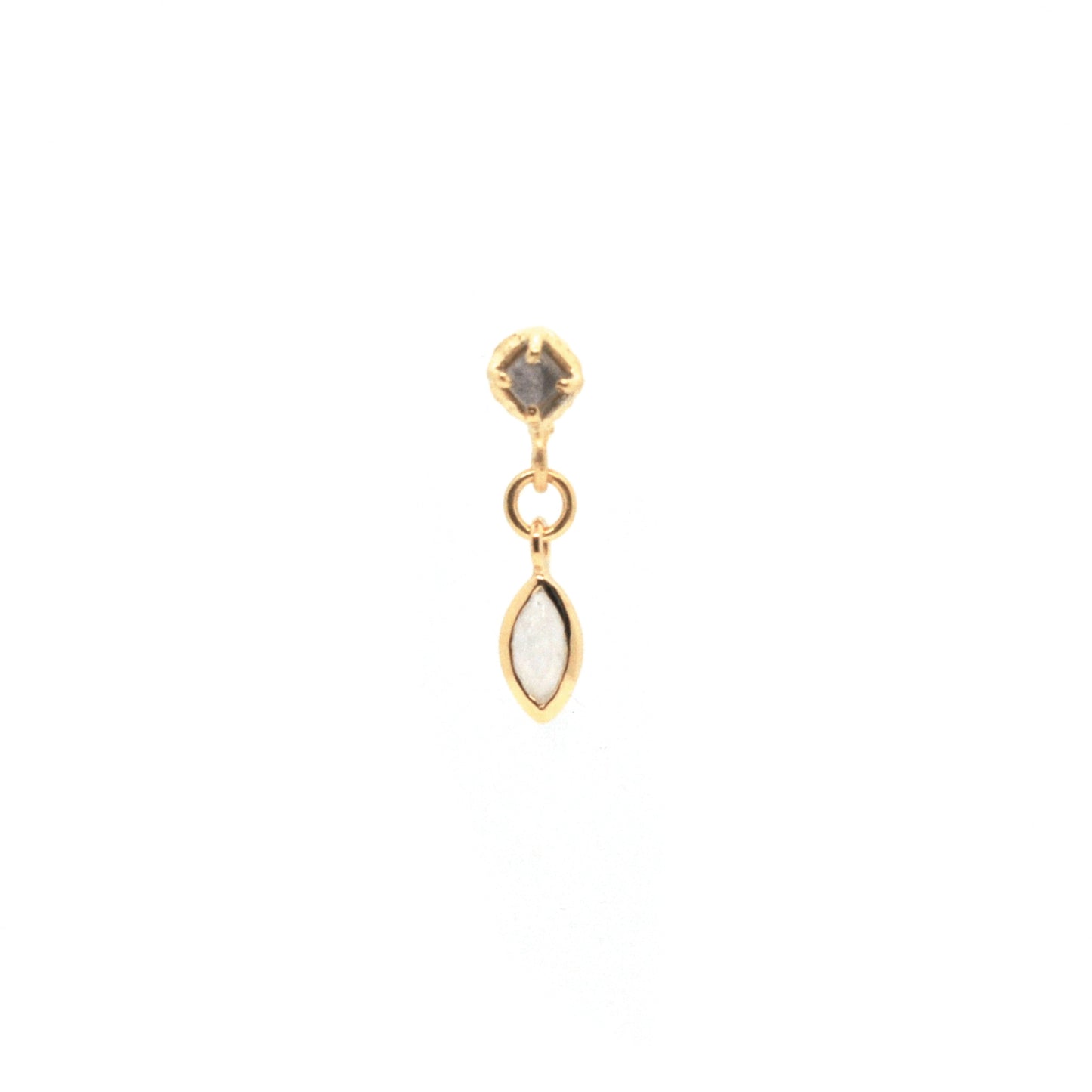 Drop stone set earring