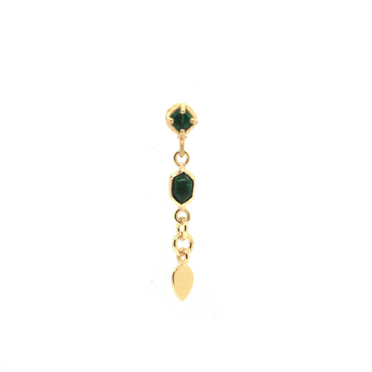 Hexa-set stone and tassel earring