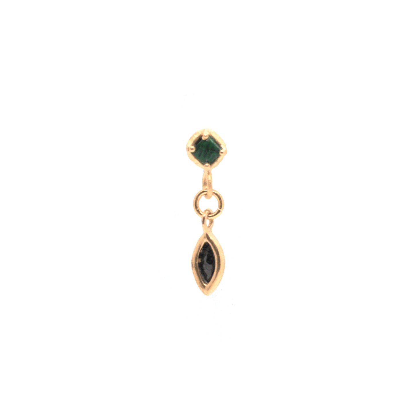 Drop stone set earring