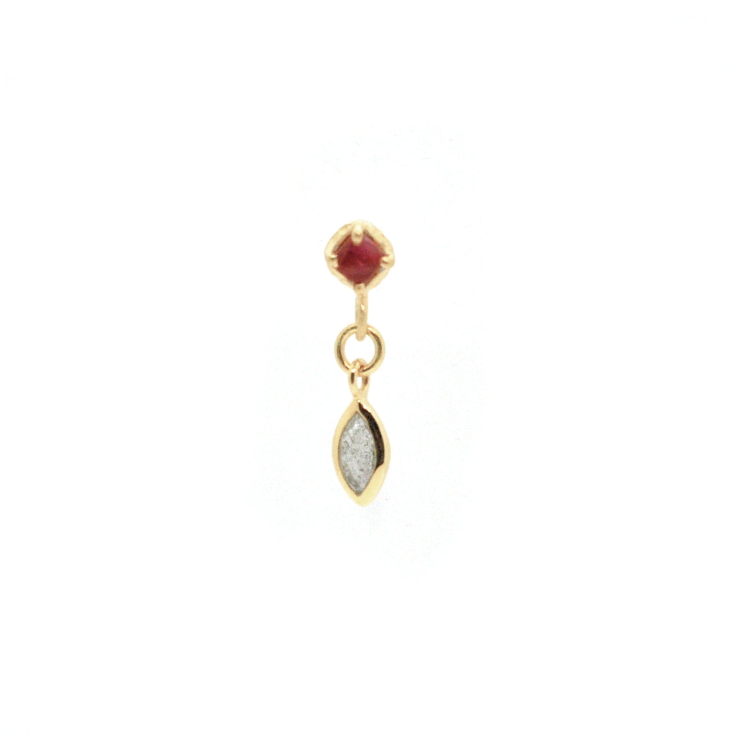 Drop stone set earring