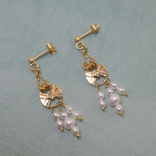 Paire de boucles d'oreilles SOUK Peridot & Perles d'eau douce