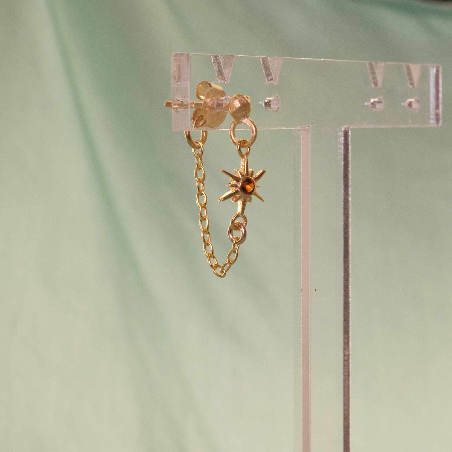 Boucle d'oreille SUN Connexion Grenat