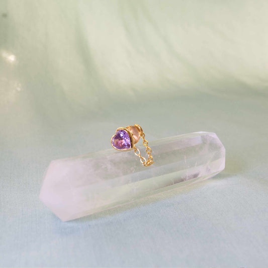 Boucle d'oreille LOVE Unchained Amethyste violette