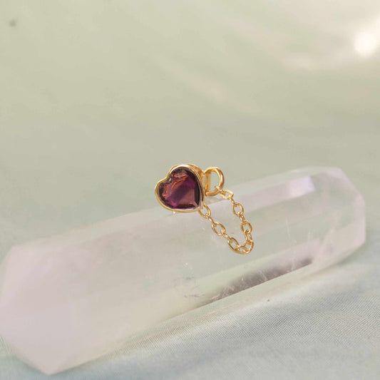 Boucle d'oreille LOVE Unchained Grenat