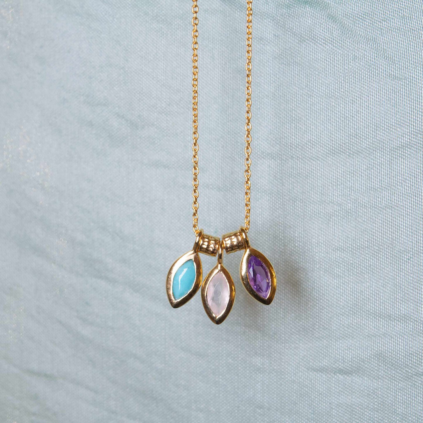 Collier Chocker 3 Drops BLUE
