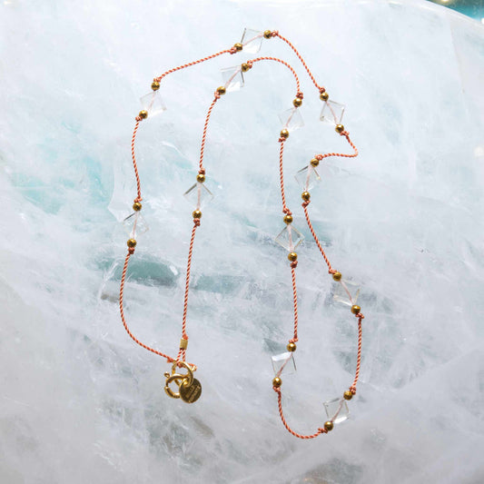 Collier Nylon et Losanges en Améthyste verte