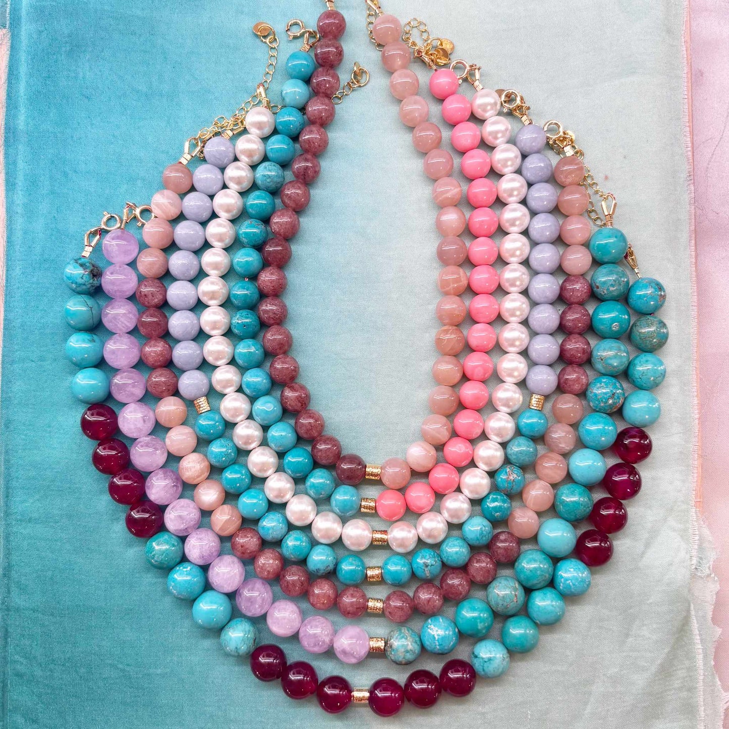 Collier Chocker SUMMER en Turquoise et Angélite