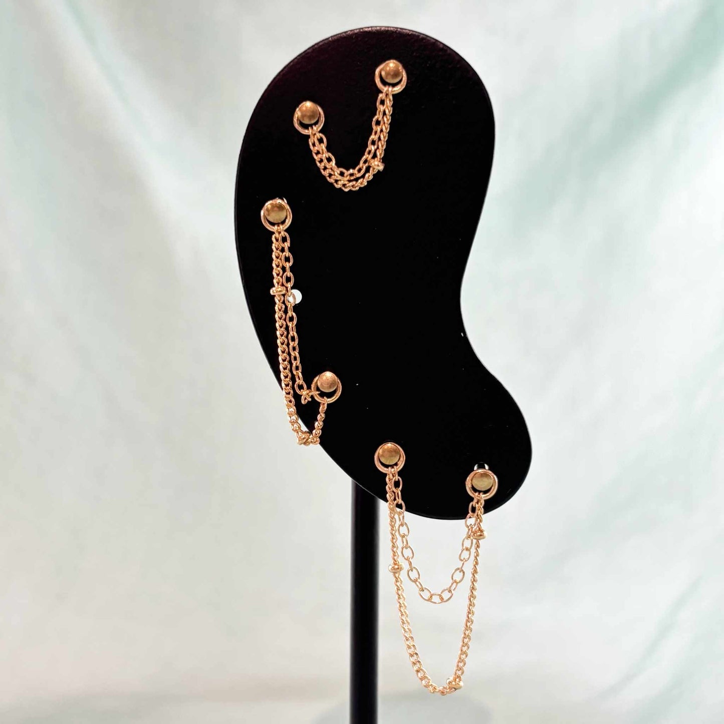 Chaine d'oreille DOUBLE en Argent 925 Plaqué Or 3 microns