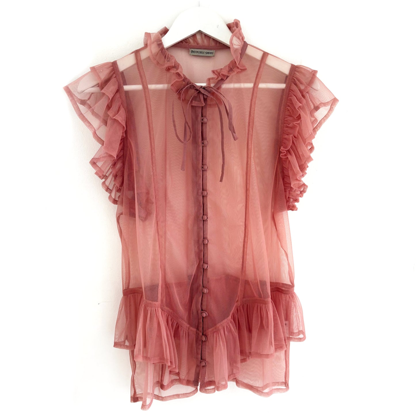 Chemisier PLUME Vieux rose en Résille