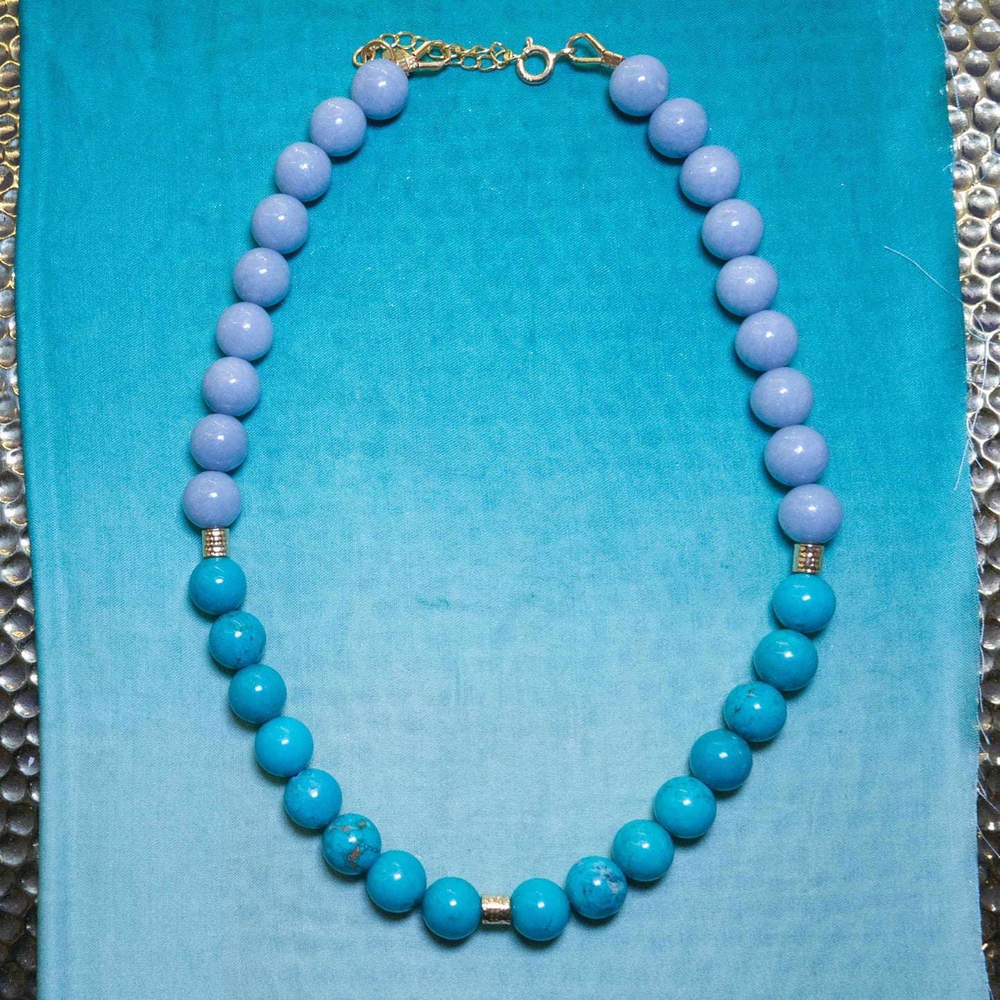 Collier Chocker SUMMER en Turquoise et Angélite